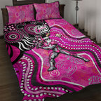 Sydney Sixers Quilt Bed Set Indigenous Dot Art Superhero Batter Tribal Pattern