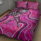 Sydney Sixers Quilt Bed Set Indigenous Dot Art Superhero Batter Tribal Pattern