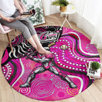 Sydney Sixers Round Carpet Indigenous Dot Art Superhero Batter Tribal Pattern