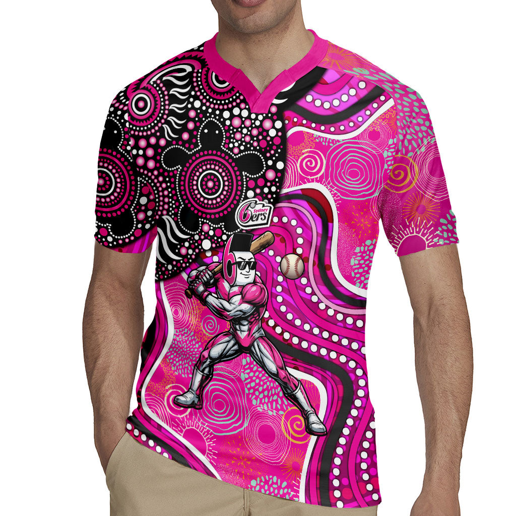 Sydney Sixers Rugby Jersey Indigenous Dot Art Superhero Batter Tribal Pattern
