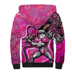 Sydney Sixers Sherpa Hoodie Indigenous Dot Art Superhero Batter Tribal Pattern
