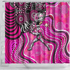 Sydney Sixers Shower Curtain Indigenous Dot Art Superhero Batter Tribal Pattern