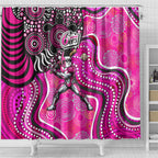 Sydney Sixers Shower Curtain Indigenous Dot Art Superhero Batter Tribal Pattern