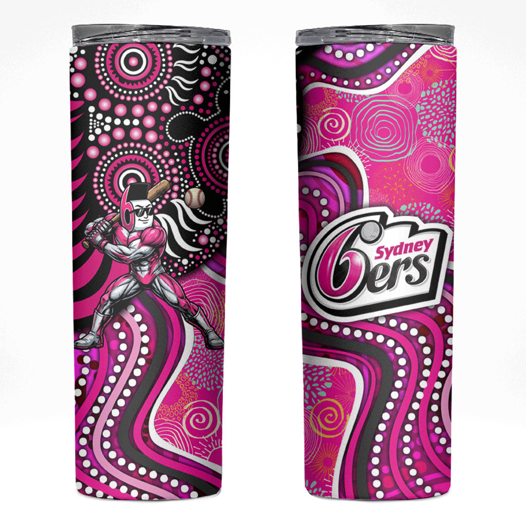 Sydney Sixers Skinny Tumbler Indigenous Dot Art Superhero Batter Tribal Pattern