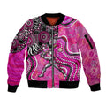 Sydney Sixers Sleeve Zip Bomber Jacket Indigenous Dot Art Superhero Batter Tribal Pattern