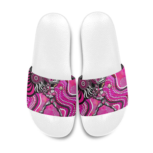 Sydney Sixers Slide Sandals Indigenous Dot Art Superhero Batter Tribal Pattern