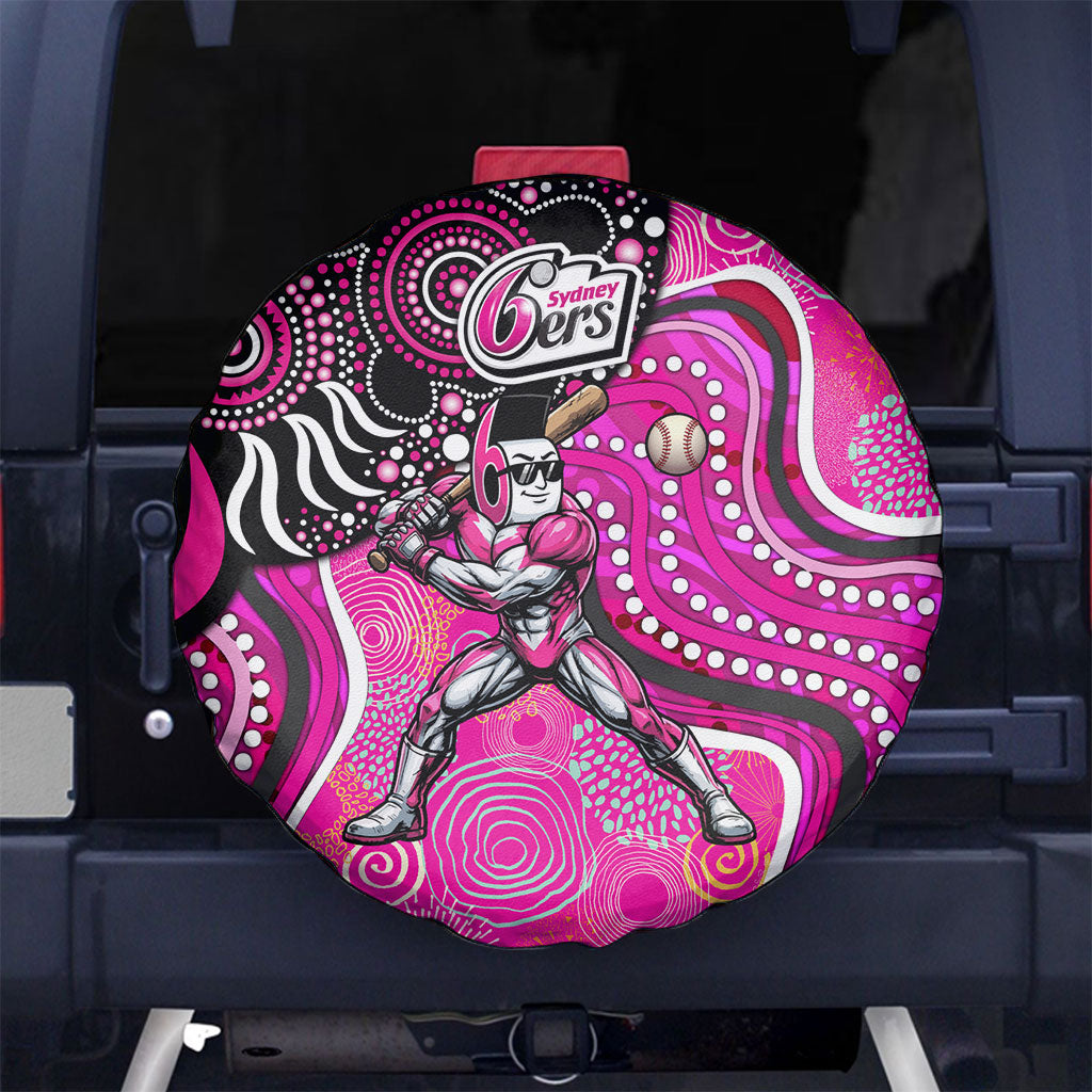 Sydney Sixers Spare Tire Cover Indigenous Dot Art Superhero Batter Tribal Pattern