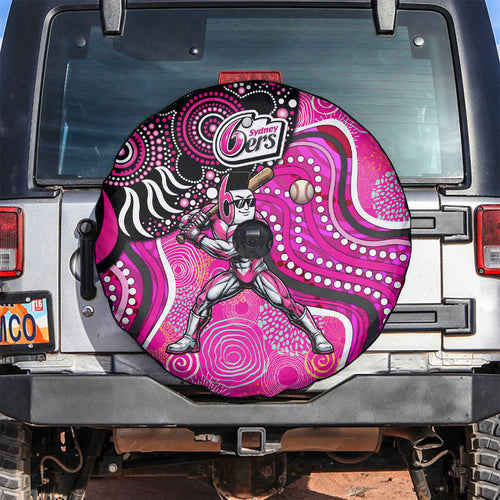Sydney Sixers Spare Tire Cover Indigenous Dot Art Superhero Batter Tribal Pattern
