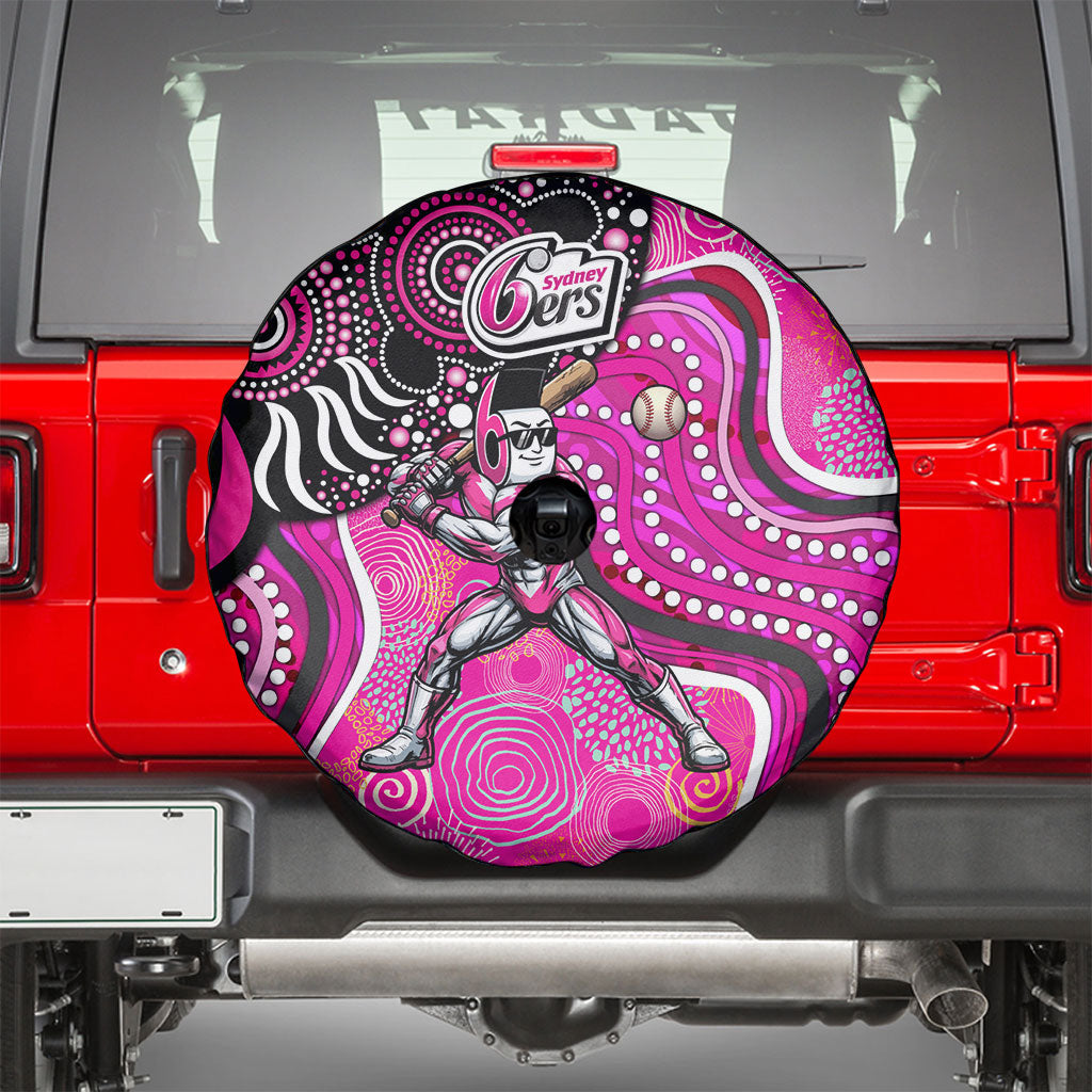 Sydney Sixers Spare Tire Cover Indigenous Dot Art Superhero Batter Tribal Pattern