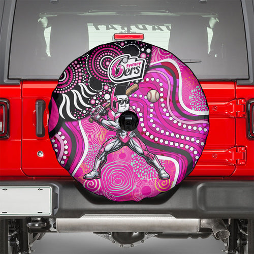 Sydney Sixers Spare Tire Cover Indigenous Dot Art Superhero Batter Tribal Pattern
