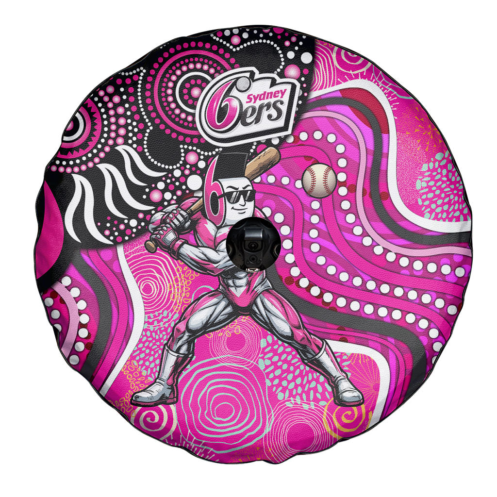 Sydney Sixers Spare Tire Cover Indigenous Dot Art Superhero Batter Tribal Pattern