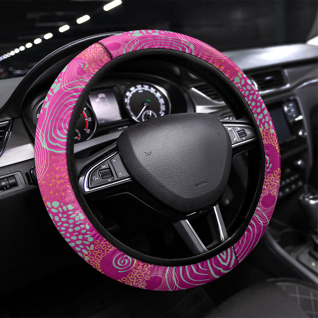 Sydney Sixers Steering Wheel Cover Indigenous Dot Art Superhero Batter Tribal Pattern