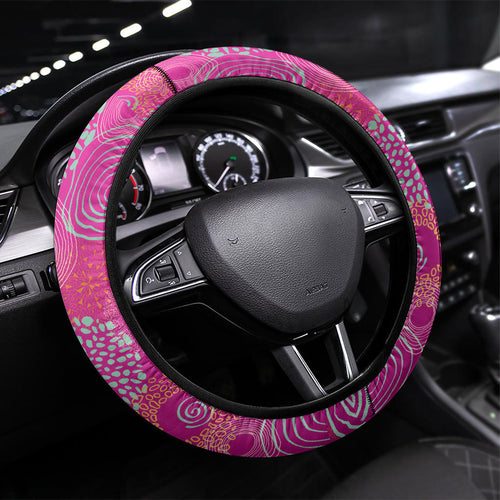 Sydney Sixers Steering Wheel Cover Indigenous Dot Art Superhero Batter Tribal Pattern