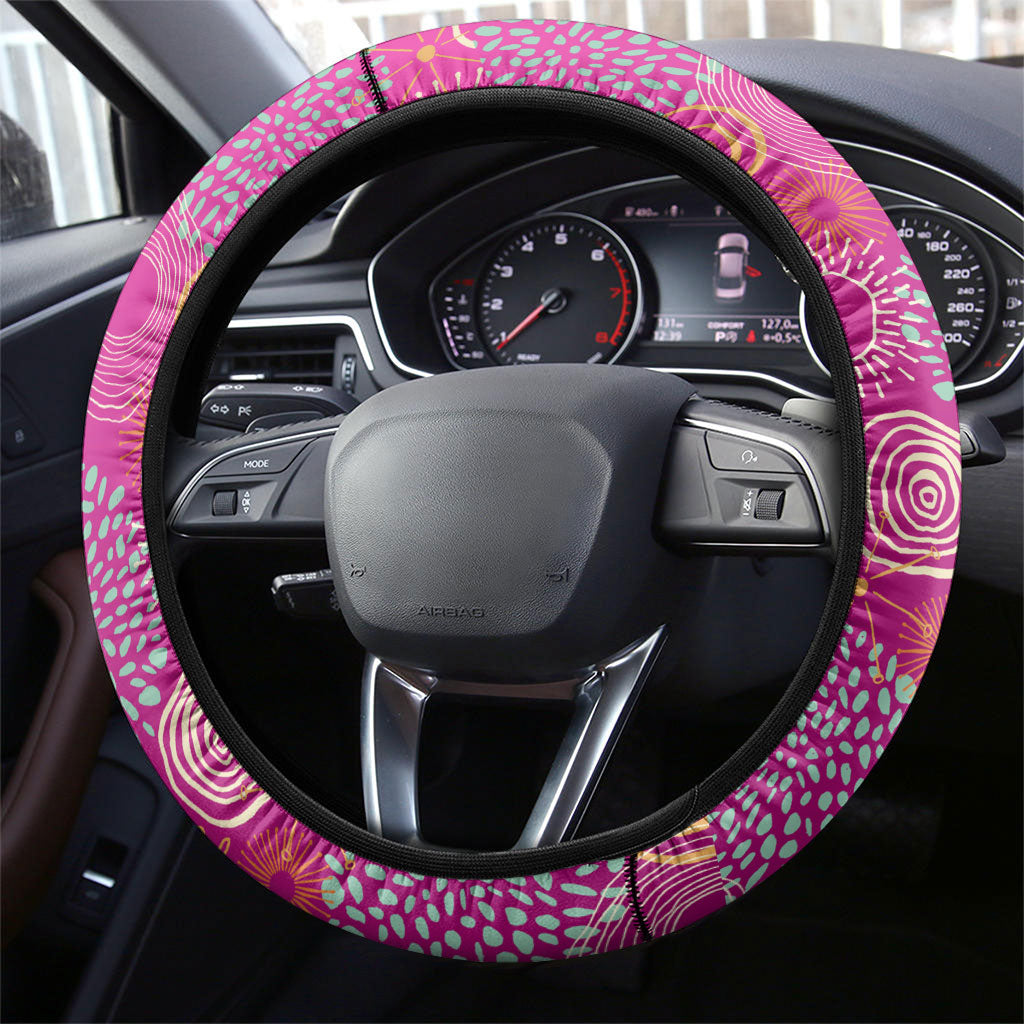 Sydney Sixers Steering Wheel Cover Indigenous Dot Art Superhero Batter Tribal Pattern