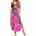 Sydney Sixers Summer Maxi Dress Indigenous Dot Art Superhero Batter Tribal Pattern