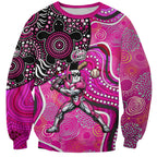Sydney Sixers Sweatshirt Indigenous Dot Art Superhero Batter Tribal Pattern
