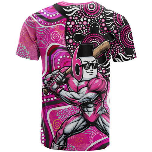 Sydney Sixers T Shirt Indigenous Dot Art Superhero Batter Tribal Pattern