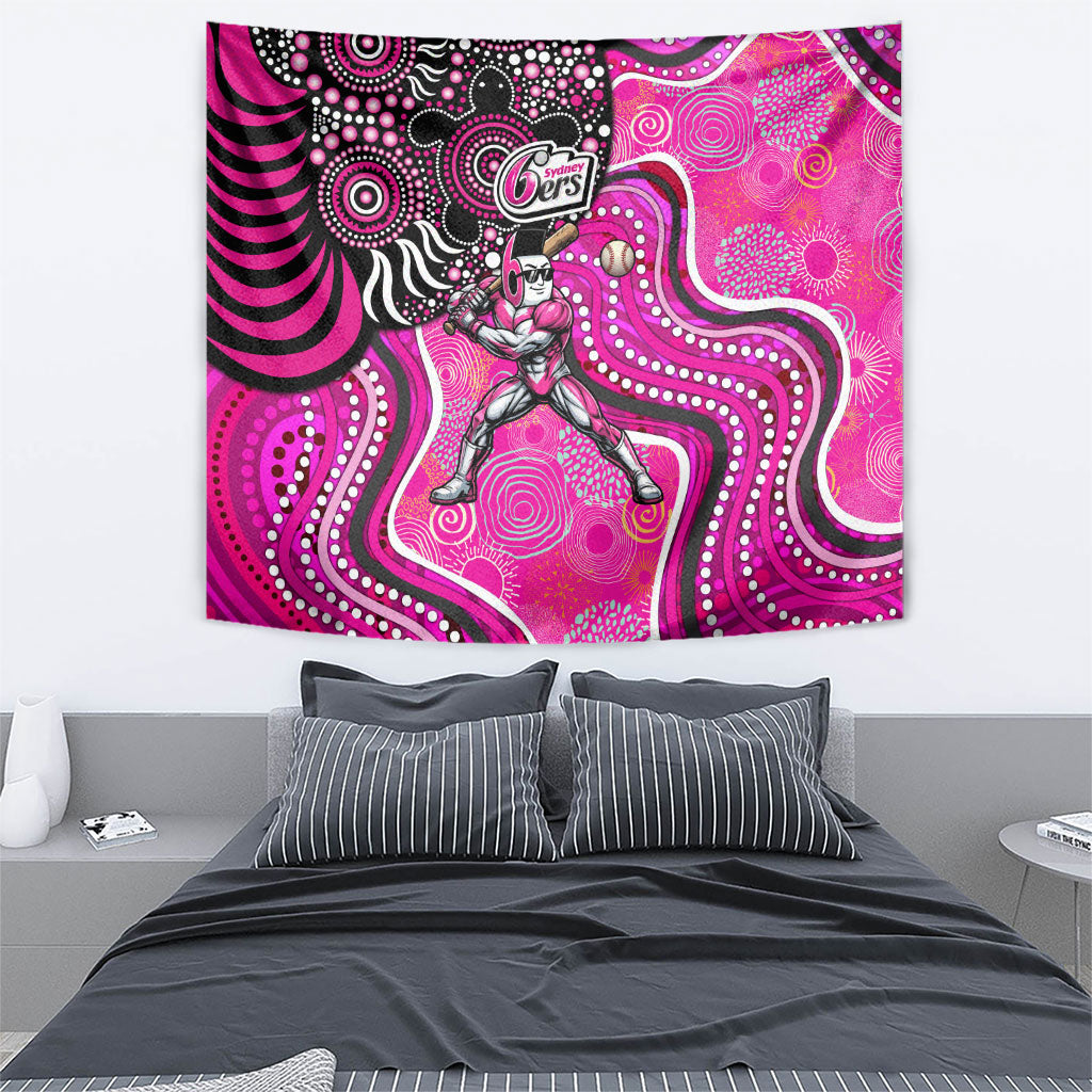 Sydney Sixers Tapestry Indigenous Dot Art Superhero Batter Tribal Pattern