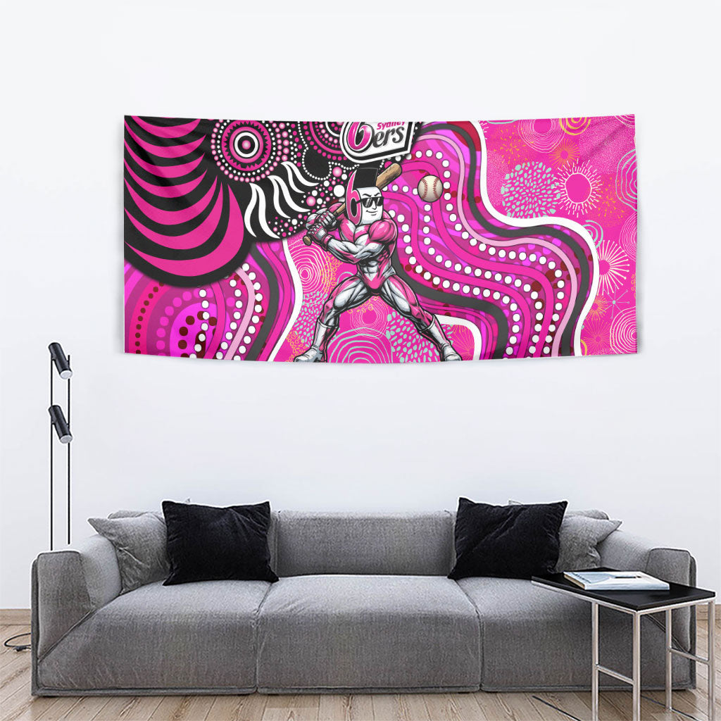 Sydney Sixers Tapestry Indigenous Dot Art Superhero Batter Tribal Pattern