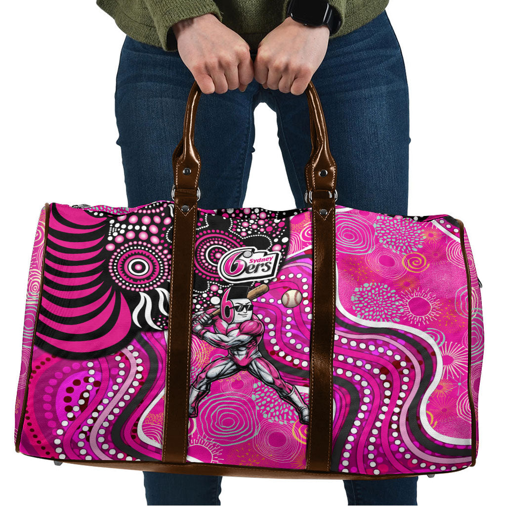 Sydney Sixers Travel Bag Indigenous Dot Art Superhero Batter Tribal Pattern