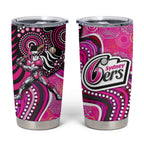 Sydney Sixers Tumbler Cup Indigenous Dot Art Superhero Batter Tribal Pattern