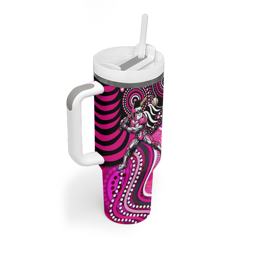 Sydney Sixers Tumbler With Handle Indigenous Dot Art Superhero Batter Tribal Pattern