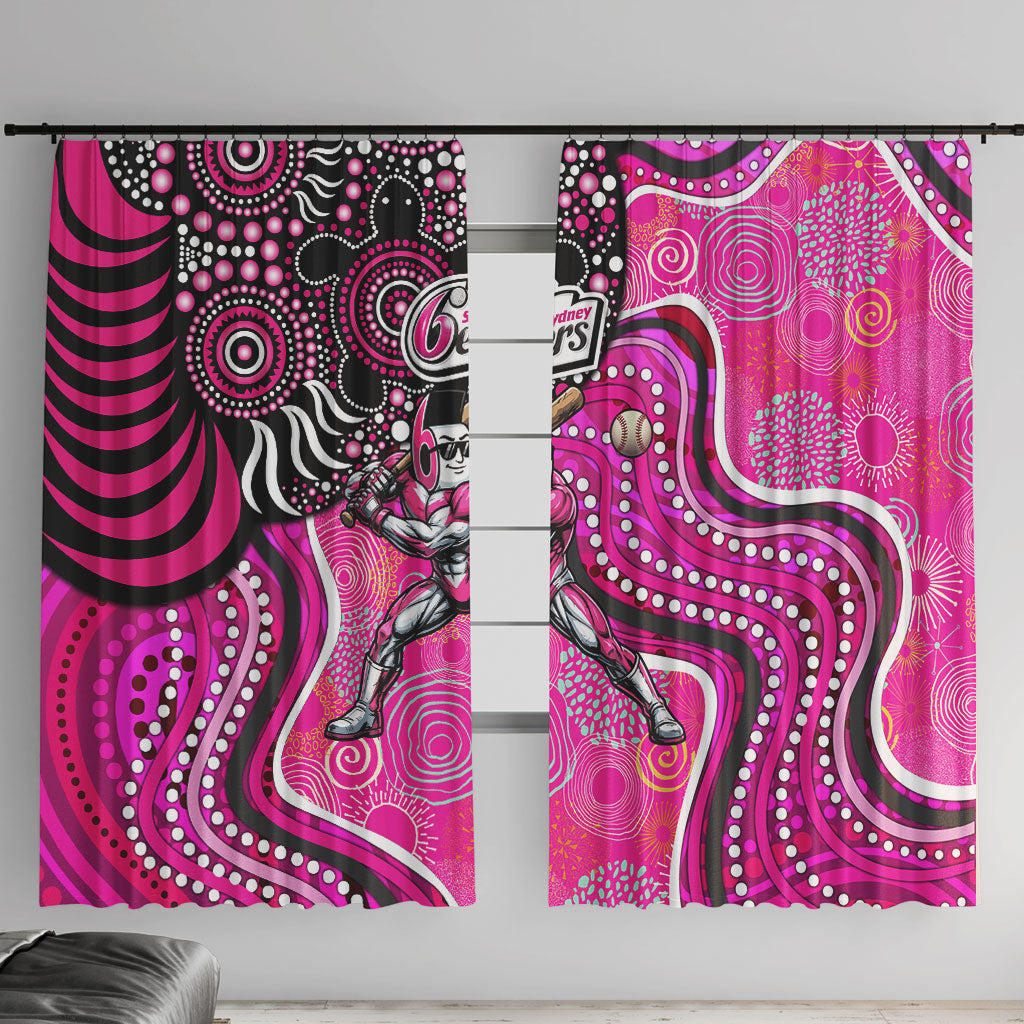 Sydney Sixers Window Curtain Indigenous Dot Art Superhero Batter Tribal Pattern