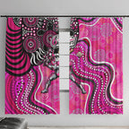 Sydney Sixers Window Curtain Indigenous Dot Art Superhero Batter Tribal Pattern