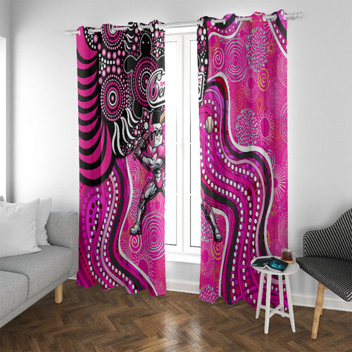 Sydney Sixers Window Curtain Indigenous Dot Art Superhero Batter Tribal Pattern