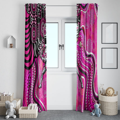 Sydney Sixers Window Curtain Indigenous Dot Art Superhero Batter Tribal Pattern