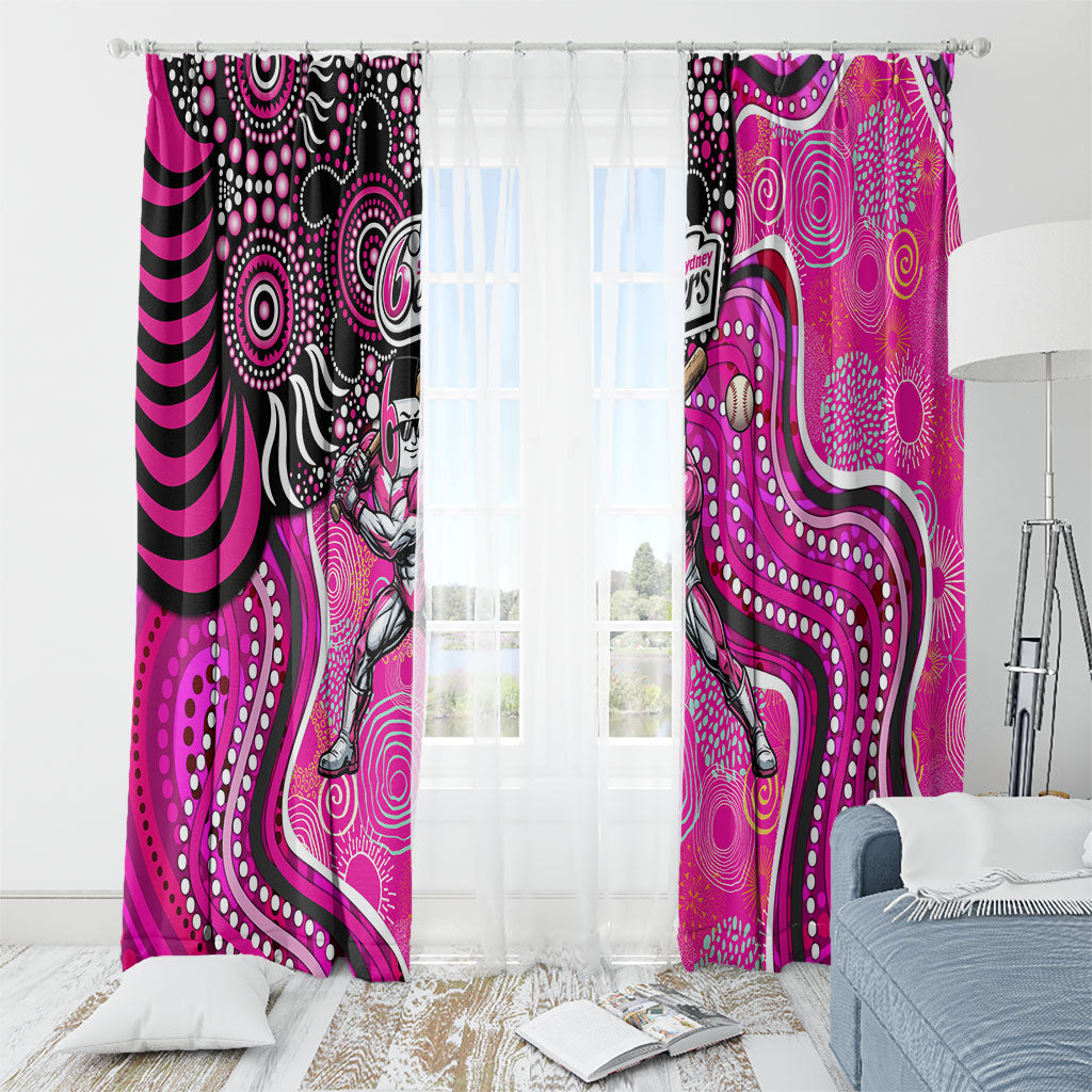 Sydney Sixers Window Curtain Indigenous Dot Art Superhero Batter Tribal Pattern