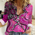 Sydney Sixers Women Casual Shirt Indigenous Dot Art Superhero Batter Tribal Pattern