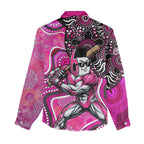 Sydney Sixers Women Casual Shirt Indigenous Dot Art Superhero Batter Tribal Pattern