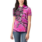 Sydney Sixers Women Polo Shirt Indigenous Dot Art Superhero Batter Tribal Pattern