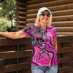 Sydney Sixers Women Polo Shirt Indigenous Dot Art Superhero Batter Tribal Pattern