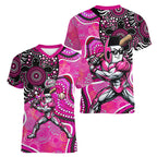 Sydney Sixers Women V-Neck T-Shirt Indigenous Dot Art Superhero Batter Tribal Pattern