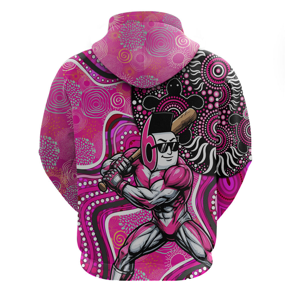 Sydney Sixers Zip Hoodie Indigenous Dot Art Superhero Batter Tribal Pattern