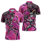 Sydney Sixers Zipper Polo Shirt Indigenous Dot Art Superhero Batter Tribal Pattern