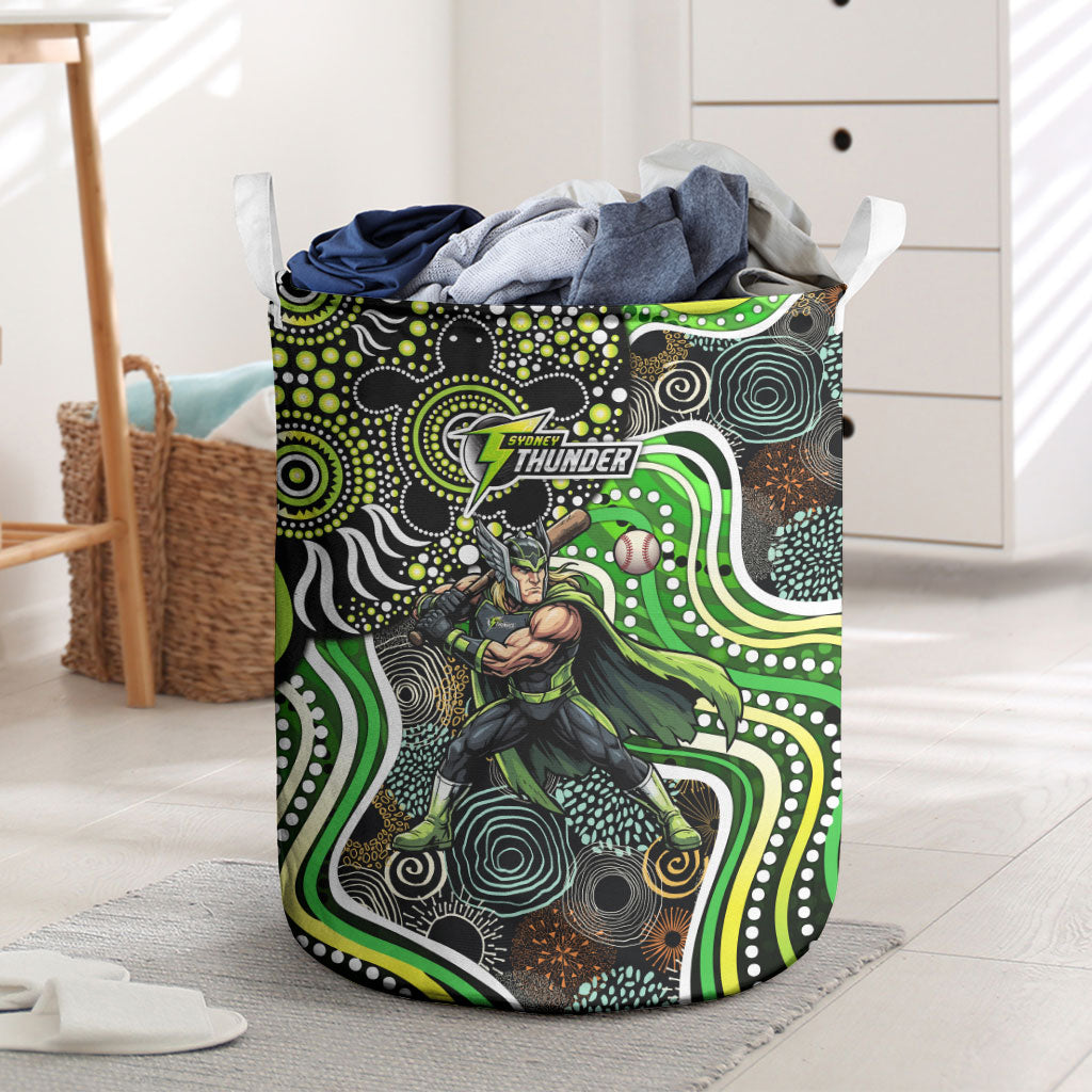 Sydney Thunder Laundry Basket Indigenous Dot Art Superhero Batter Tribal Pattern
