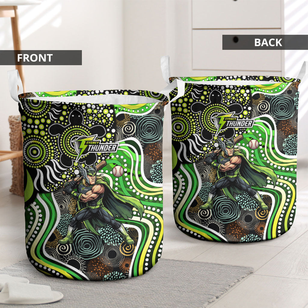 Sydney Thunder Laundry Basket Indigenous Dot Art Superhero Batter Tribal Pattern