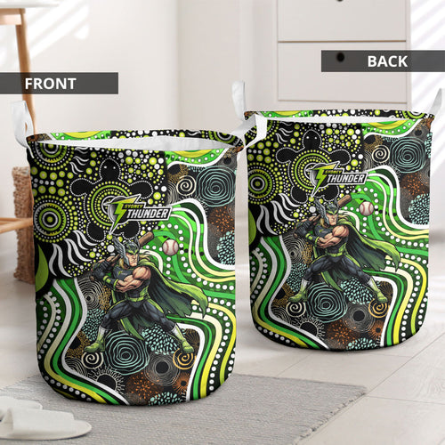 Sydney Thunder Laundry Basket Indigenous Dot Art Superhero Batter Tribal Pattern