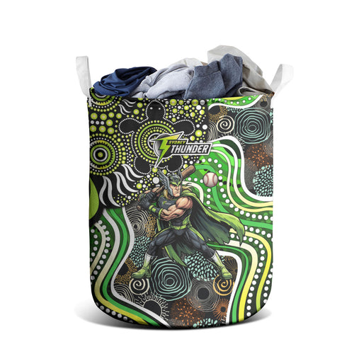 Sydney Thunder Laundry Basket Indigenous Dot Art Superhero Batter Tribal Pattern