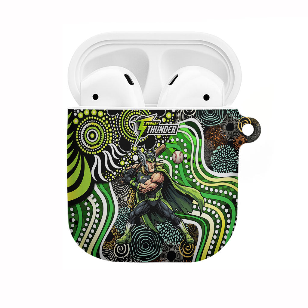 Sydney Thunder AirPods Case Indigenous Dot Art Superhero Batter Tribal Pattern