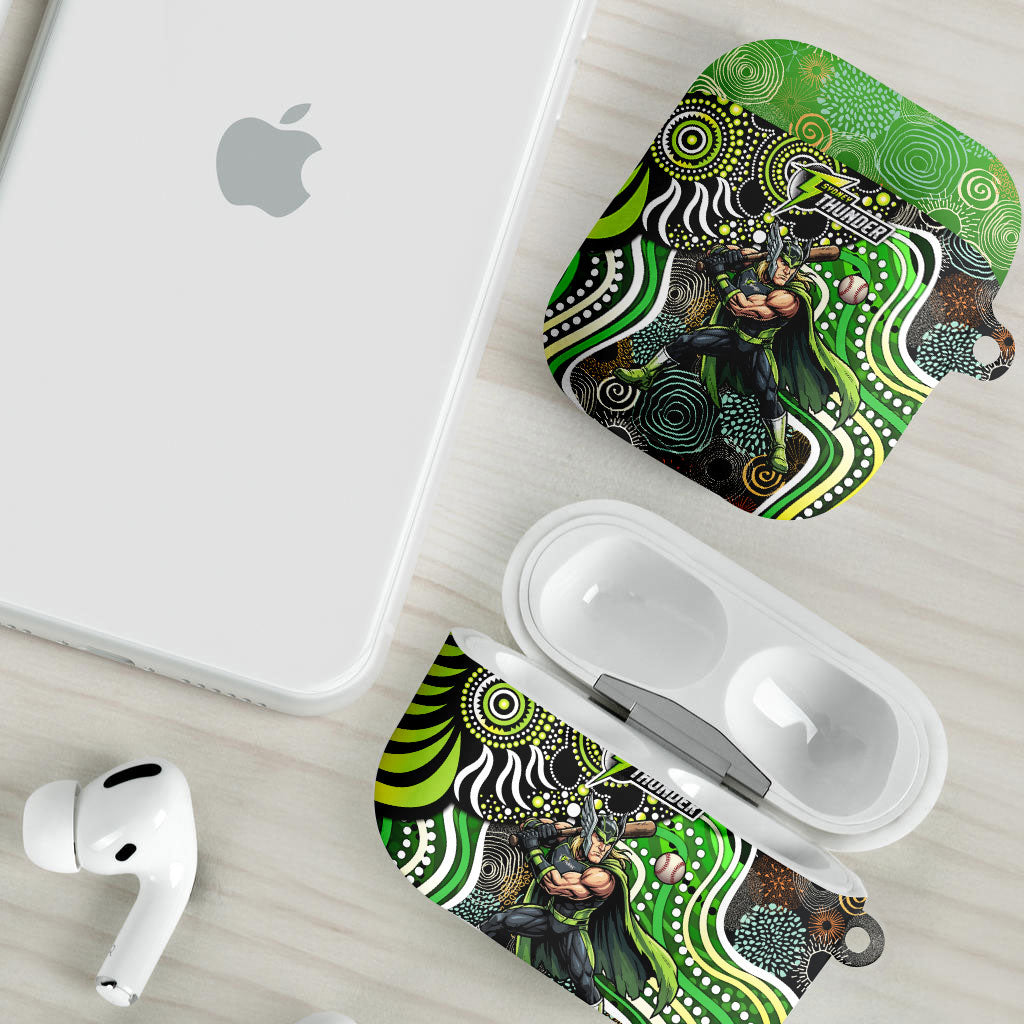 Sydney Thunder AirPods Case Indigenous Dot Art Superhero Batter Tribal Pattern