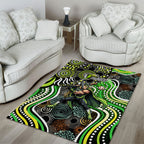 Sydney Thunder Area Rug Indigenous Dot Art Superhero Batter Tribal Pattern