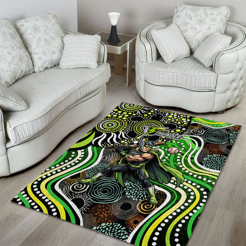 Sydney Thunder Area Rug Indigenous Dot Art Superhero Batter Tribal Pattern