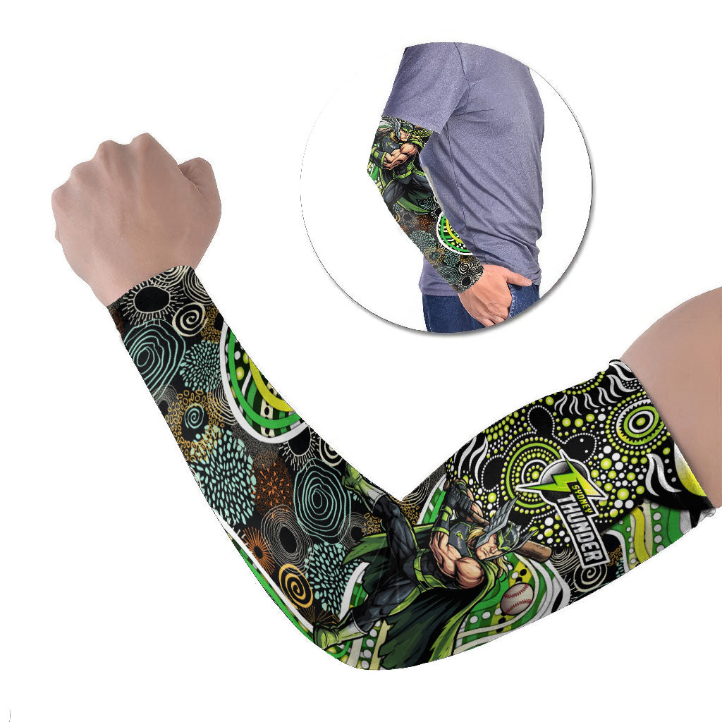 Sydney Thunder Arm Sleeves Indigenous Dot Art Superhero Batter Tribal Pattern