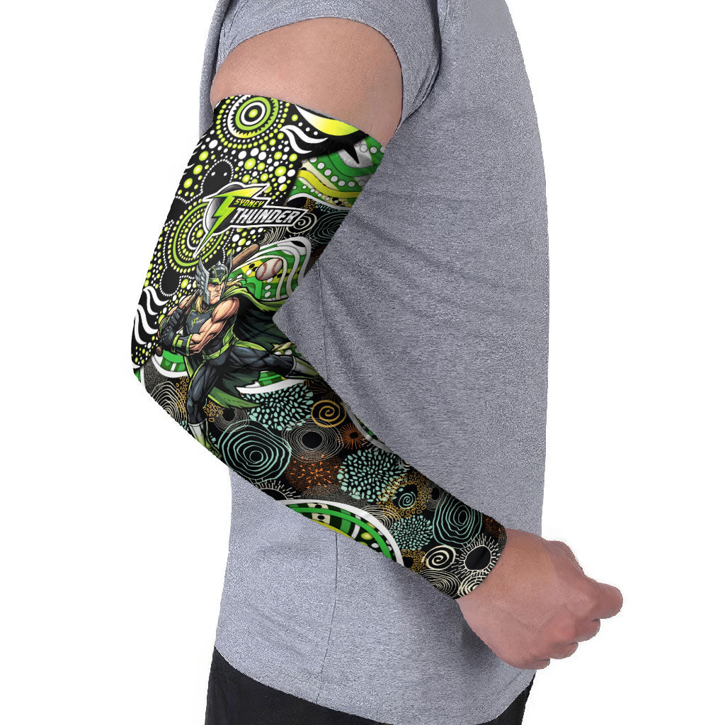 Sydney Thunder Arm Sleeves Indigenous Dot Art Superhero Batter Tribal Pattern