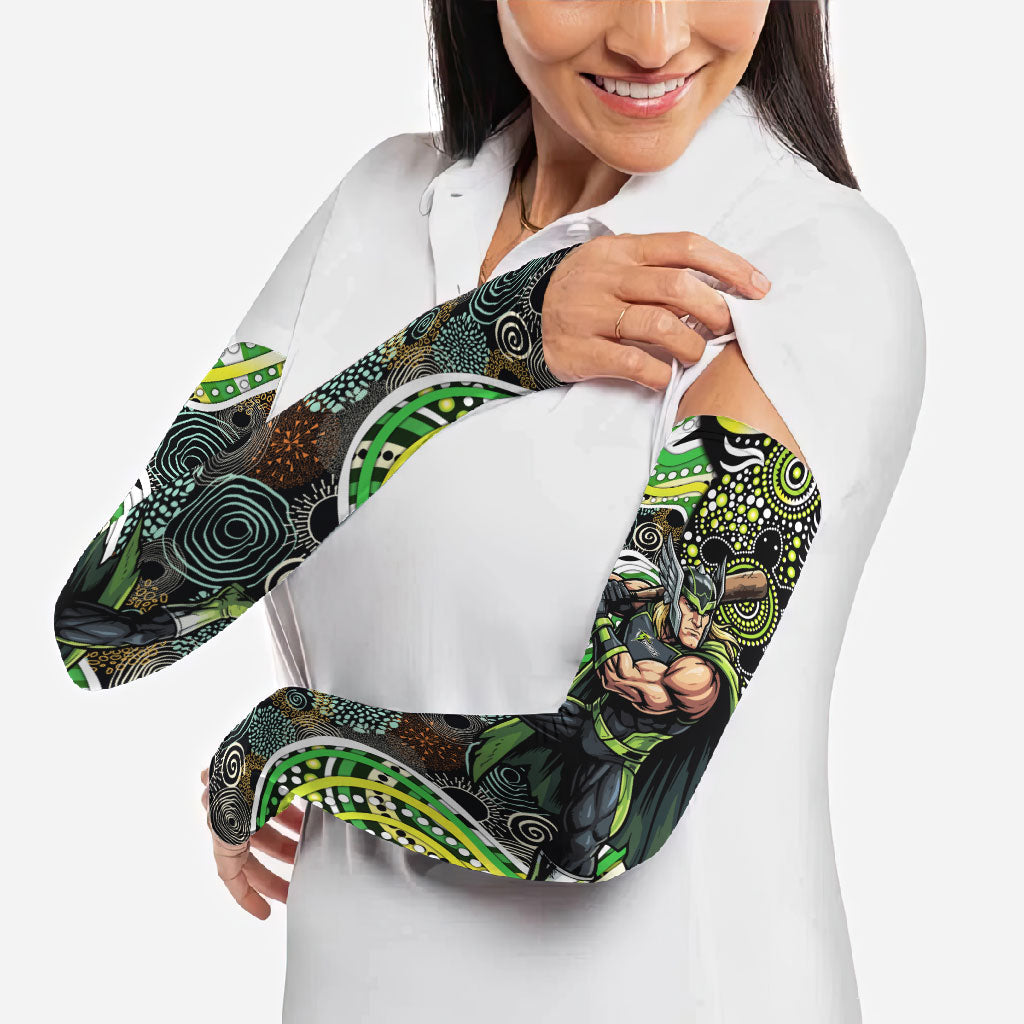 Sydney Thunder Arm Sleeves Indigenous Dot Art Superhero Batter Tribal Pattern