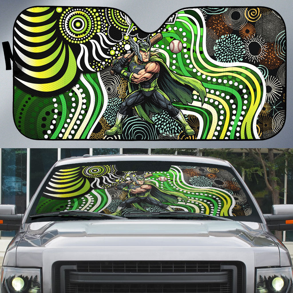 Sydney Thunder Auto Sun Shade Indigenous Dot Art Superhero Batter Tribal Pattern